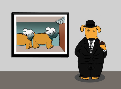 Cartoon: Rene the Dog Magritte... (medium) by berk-olgun tagged rene,the,dog,magritte