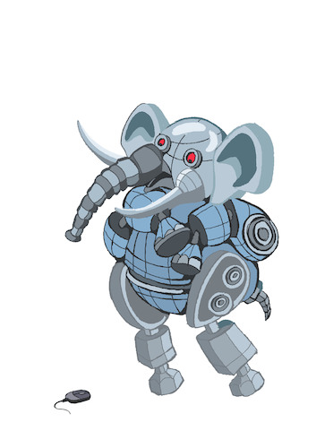 Cartoon: Robot Elephant... (medium) by berk-olgun tagged robot,elephant