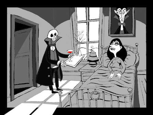 Cartoon: Romantic Vampire... (medium) by berk-olgun tagged romantic,vampire