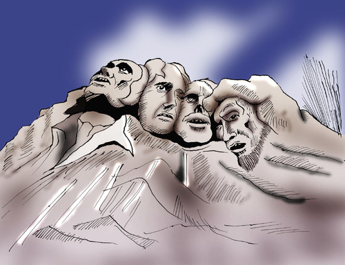 Cartoon: Rushmore Mountain... (medium) by berk-olgun tagged rushmore,mountain