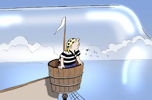 Cartoon: Ship in the Bottle... (medium) by berk-olgun tagged ship,in,the,bottle