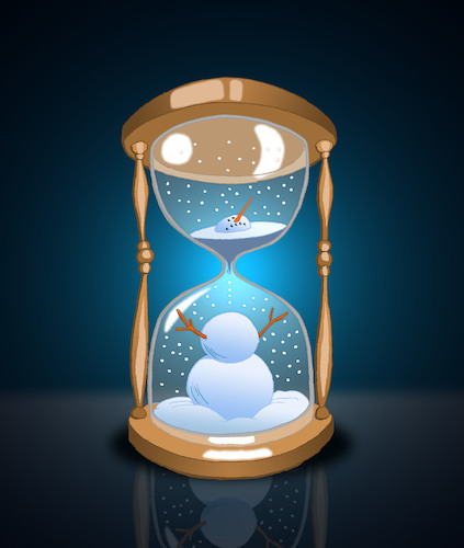 Cartoon: Snowman Sand Clock... (medium) by berk-olgun tagged snowman,sand,clock