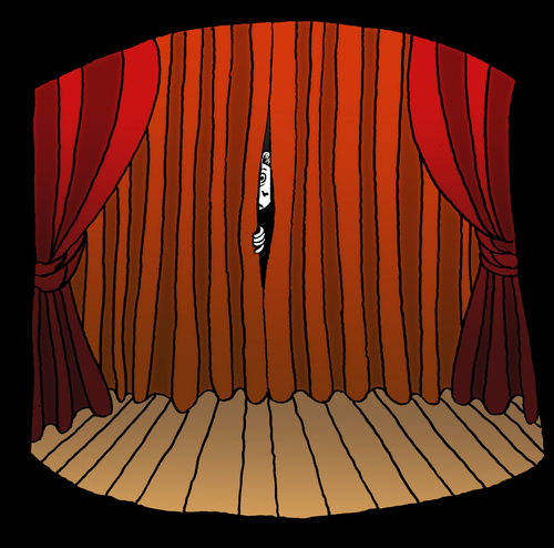 Cartoon: Stage Fright... (medium) by berk-olgun tagged stage,fright