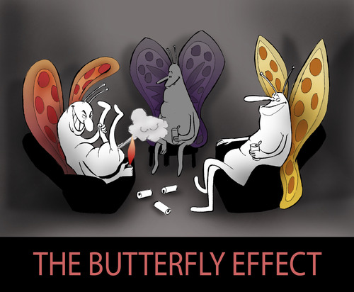 Cartoon: The Butterfly Effect... (medium) by berk-olgun tagged the,butterfly,effect