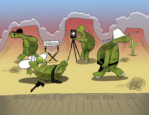 Cartoon: The Duel Scene... (medium) by berk-olgun tagged the,duel,scene