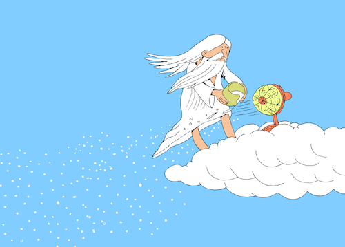 Cartoon: The Snow God... (medium) by berk-olgun tagged the,snow,god
