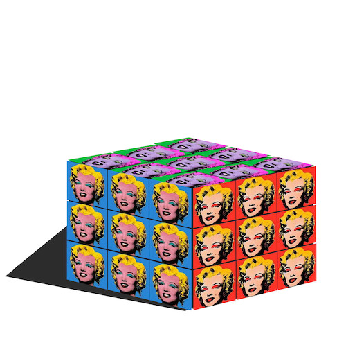 Cartoon: Warhol Rubik Cube... (medium) by berk-olgun tagged warhol,rubik,cube
