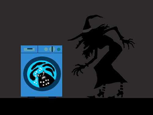Cartoon: Washing Machine ... (medium) by berk-olgun tagged black,cat