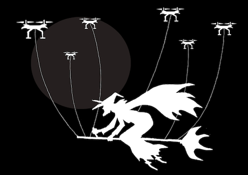 Cartoon: Witch Drone... (medium) by berk-olgun tagged witch,drone