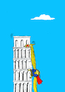 Cartoon: Rapunzel vs Pisa... (small) by berk-olgun tagged rapunzel,vs,pisa