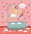 Cartoon: Singing in the Bathtub... (small) by berk-olgun tagged singing,in,the,bathtub