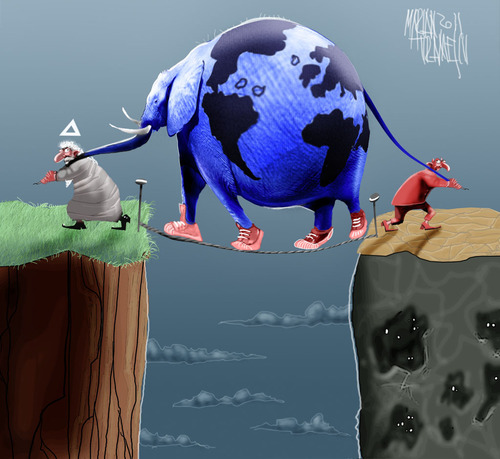Cartoon: blue epephant (medium) by Marian Avramescu tagged mmmmmmmm