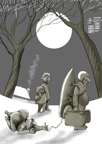 Cartoon: bye (medium) by Marian Avramescu tagged mmmmmmmmmmmmmm