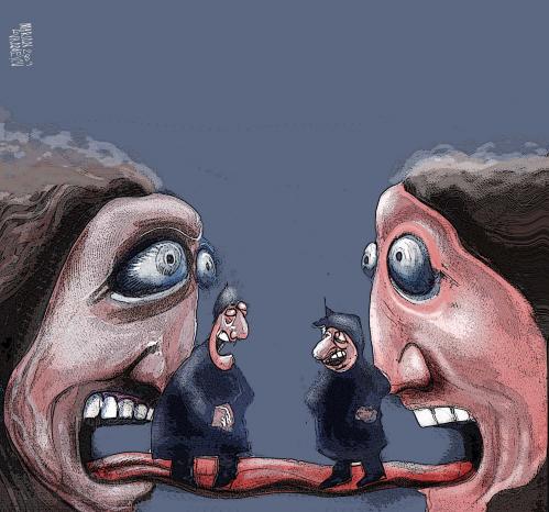 Cartoon: comunication (medium) by Marian Avramescu tagged mav