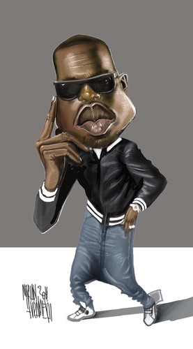 Cartoon: KANYE WEST II (medium) by Marian Avramescu tagged mmmmmmmm