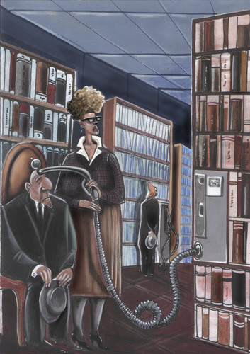 Cartoon: Library (medium) by Marian Avramescu tagged mmmmmmmm