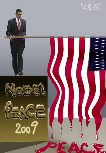 Cartoon: NOBEL FOR PEACE 2009 (medium) by Marian Avramescu tagged mmmmmmm
