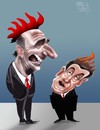 Cartoon: roosters (small) by Marian Avramescu tagged mmmmmmmmmmm