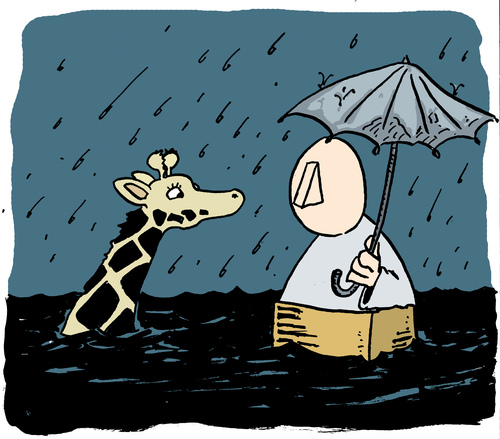 Cartoon: Noah (medium) by jen-sch tagged tsunami,giraffe,regen,sintflut,bibel,arche,ark,noach,noah