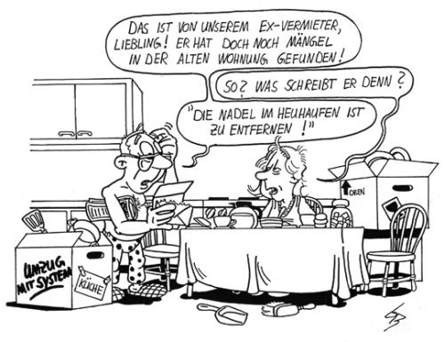 Cartoon: Umzug (medium) by Glenn M Bülow tagged umzug,wohnung,mieter,vermieter,mietvertrag,kaution,mängel