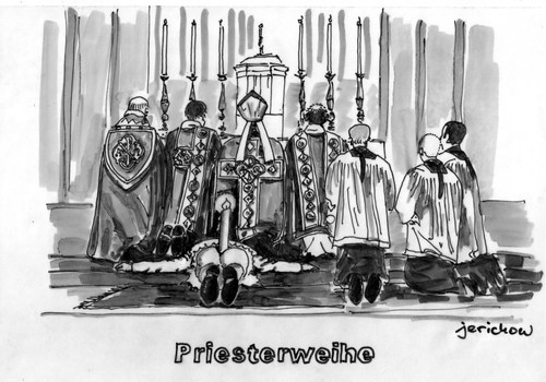 Cartoon: Priesterweihe (medium) by jerichow tagged kerze,zeremoniell,priester,zölibat,sakrileg,kirche,katholizismus,religion,satire,katholizismus,kirche,sakrileg,zölibat,priester,zeremoniell,kerze,religion,glaube,gott,bibel,priesterweihe,weihe,tradition,kerzenständer