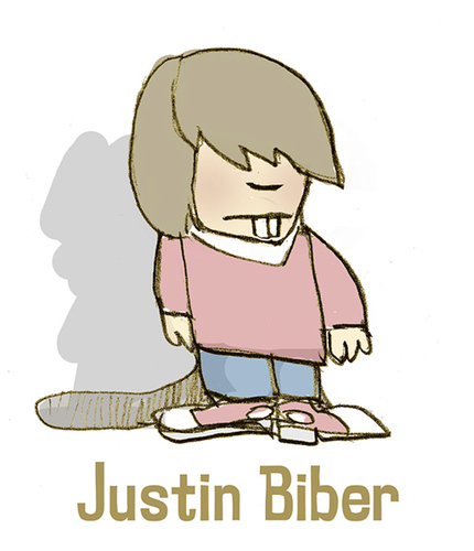 Cartoon: justin biber (medium) by jenapaul tagged beaver,fun,justin,bieber,music
