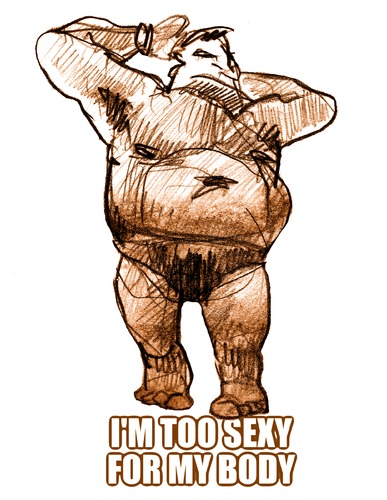 Cartoon: too sexy for my body (medium) by jenapaul tagged dick,fat,körper,sexy,männer,men