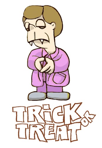 Cartoon: trick or treat (medium) by jenapaul tagged merkel,politik,halloween,vampir,humor