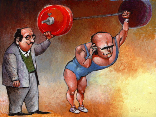 Cartoon: mobile and sport (medium) by Wiejacki tagged sport,technology,olimpic,wettkampf,communication,modernity