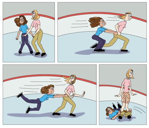 Cartoon: Ulli and Sheryl go Skating (medium) by red tagged ulli,sheryl,skating