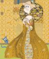 Cartoon: Ulli Art Gustav Klimt (small) by red tagged ulli,gustav,art,blue,cat