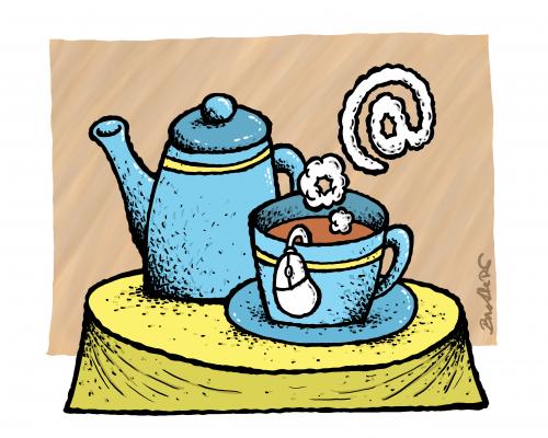 Cartoon: Internet cafe (medium) by svitalsky tagged svitalsky,cafe,internet,net,mouse,kaffee,tee,internet,web,computer,pc,kommunikation,medium,medien,netzwerk,online