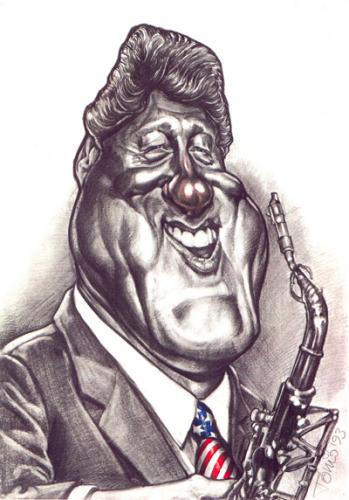 Cartoon: Bill Clinton (medium) by Tonio tagged caricature,portrait,politics,usa,america