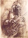 Cartoon: B.B.King (small) by Tonio tagged portrait caricature musician jazz star blues