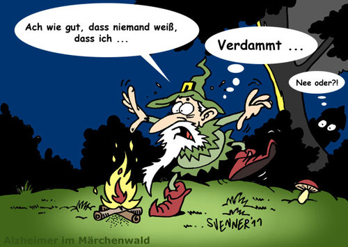 Cartoon: Alzheimer im Märchenwald (medium) by svenner tagged cartoon,comic