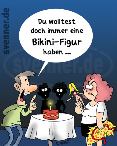 Cartoon: Bikini-Figur (medium) by svenner tagged bikini,sommer
