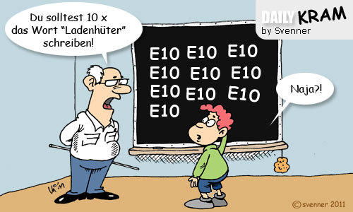 Cartoon: Ladenhüter E10 (medium) by svenner tagged e10,sprit,biosprit