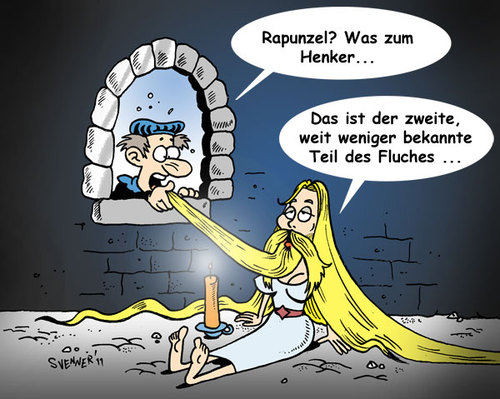 Cartoon: Rapunzel Fluch 2 (medium) by svenner tagged comic,cartoon,rapunzel,fairytails