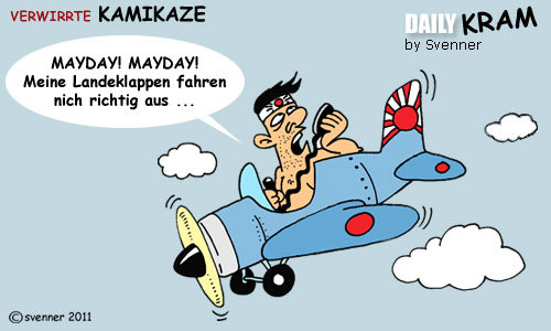Cartoon: Verwirrte Kamikaze 1 (medium) by svenner tagged daily,fun,funny,kamikaze,japan
