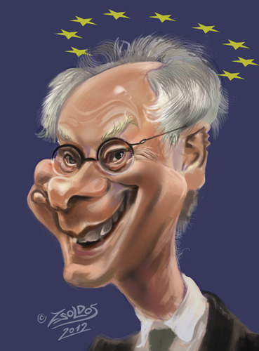 Cartoon: Herman Van Rompuy (medium) by zsoldos tagged people,famous