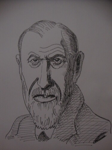 Cartoon: Sigmund Freud (medium) by Shareni tagged sigmund,freud,austrian,doctor,psychiatrist,psychology,psychoanalysis