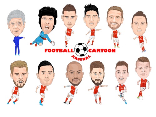 Cartoon: Arsenal Team (medium) by Vandersart tagged arsenal,cartoons,caricatures