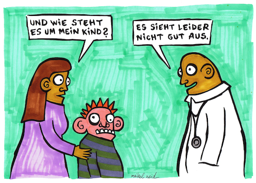 Cartoon: Sieht nicht gut aus (medium) by meikel neid tagged kind,arzt,aussehen,gesundheit