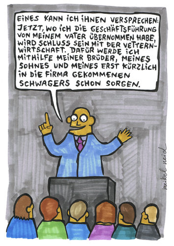 Cartoon: vetternwirtschaft (medium) by meikel neid tagged vetternwirtschaft,klüngel,korruption,wirtschaft,politik,lobby