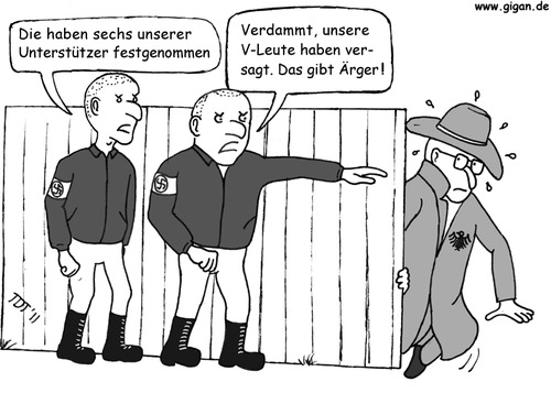 Cartoon: V-Leute haben versagt (medium) by TDT tagged zelle,zwickauer,vleute,bka,npd,nazis,rechtsextremismus,rechts,rechtsradikal,verfassungsschutz,terrorismus