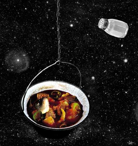 Cartoon: Fish soup (medium) by zu tagged cauldron,space,fishsoup