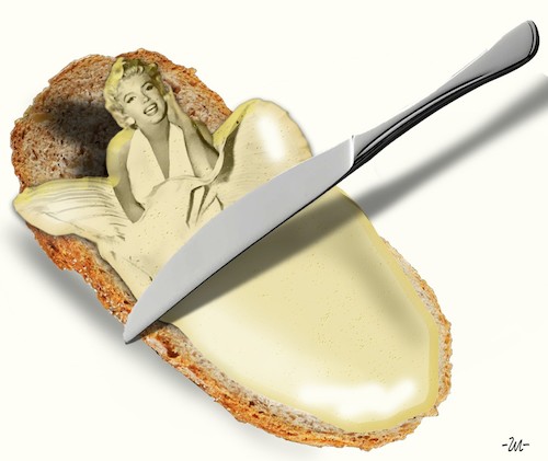 Cartoon: Marilyn (medium) by zu tagged marilyn,monroe,butter,bread,spread