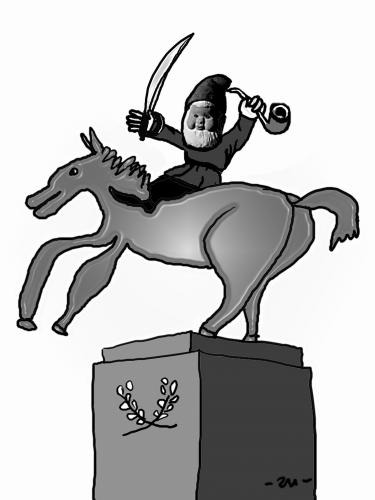Cartoon: statue (medium) by zu tagged dwarf,statue
