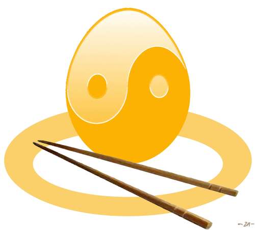 Cartoon: yin-egg (medium) by zu tagged yin,yan,egg