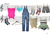 Cartoon: Clothesline (small) by zu tagged clothesline,notes,music,sheet,dress